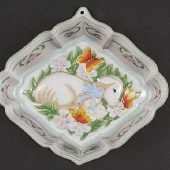 "EASTER"LE CORDON BLEU VTG FRANKLIN MINT '86 LAMB JELLO KITCHEN MOLD BUTTERFLIES - Picture 1 of 1